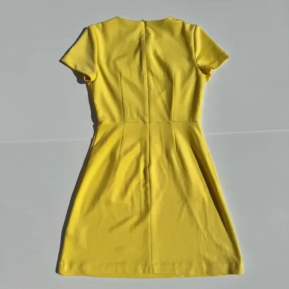Betsey Johnson A-Line Mini Dress Yellow Women’s 4 Daisy 60s Retro Dopamine - Picture 10 of 16